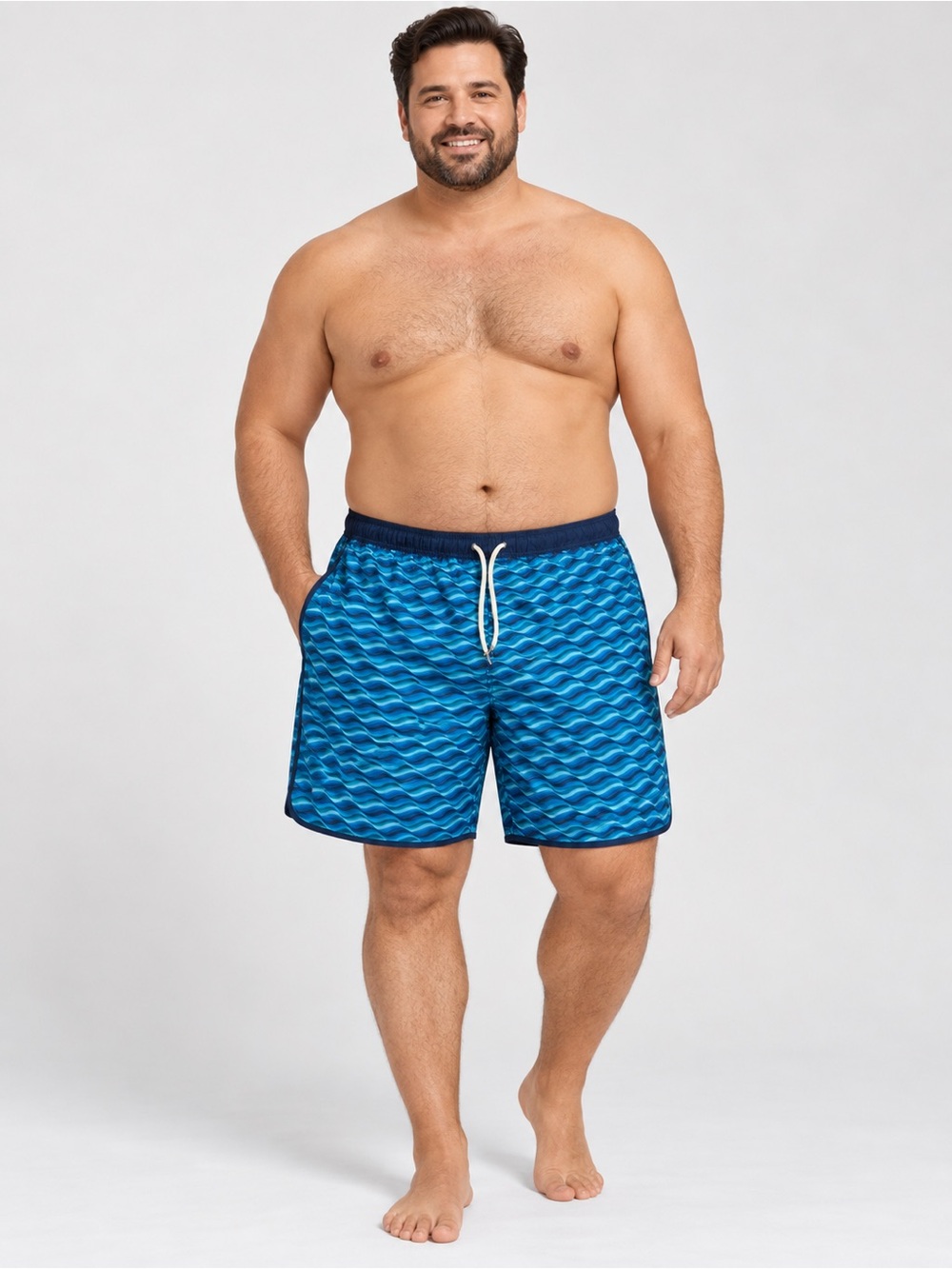 Fair Harbor Blue Wave Pattern Swim Trunks
